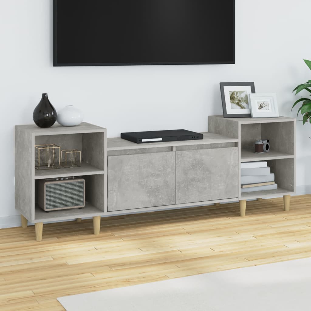 vidaXL Mueble para TV madera contrachapada gris hormigón 160x35x55 cm