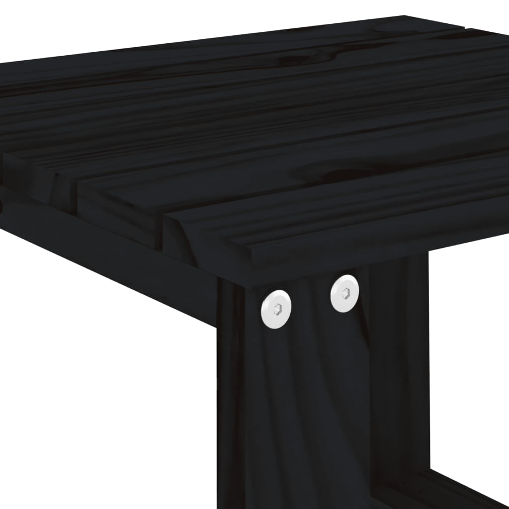 vidaXL Mesa auxiliar de jardín madera maciza pino negro 40x38x28,5 cm