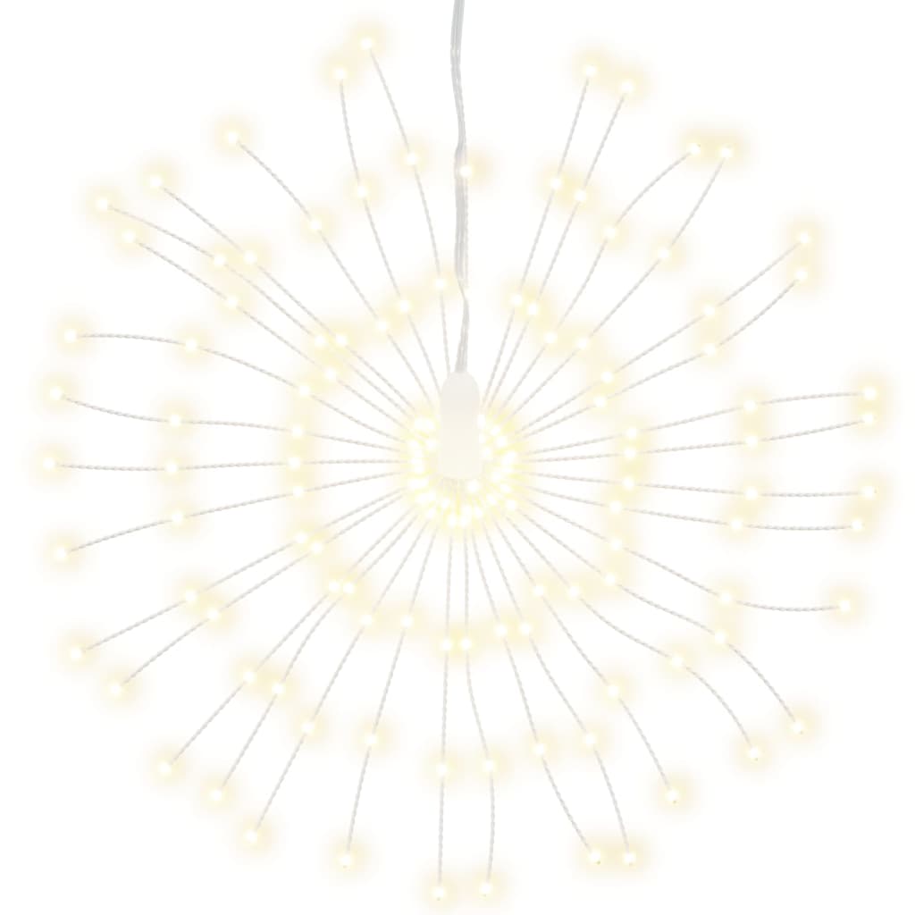 vidaXL Luces de petardo navidad exterior blanco cálido 560 LEDs 20 cm