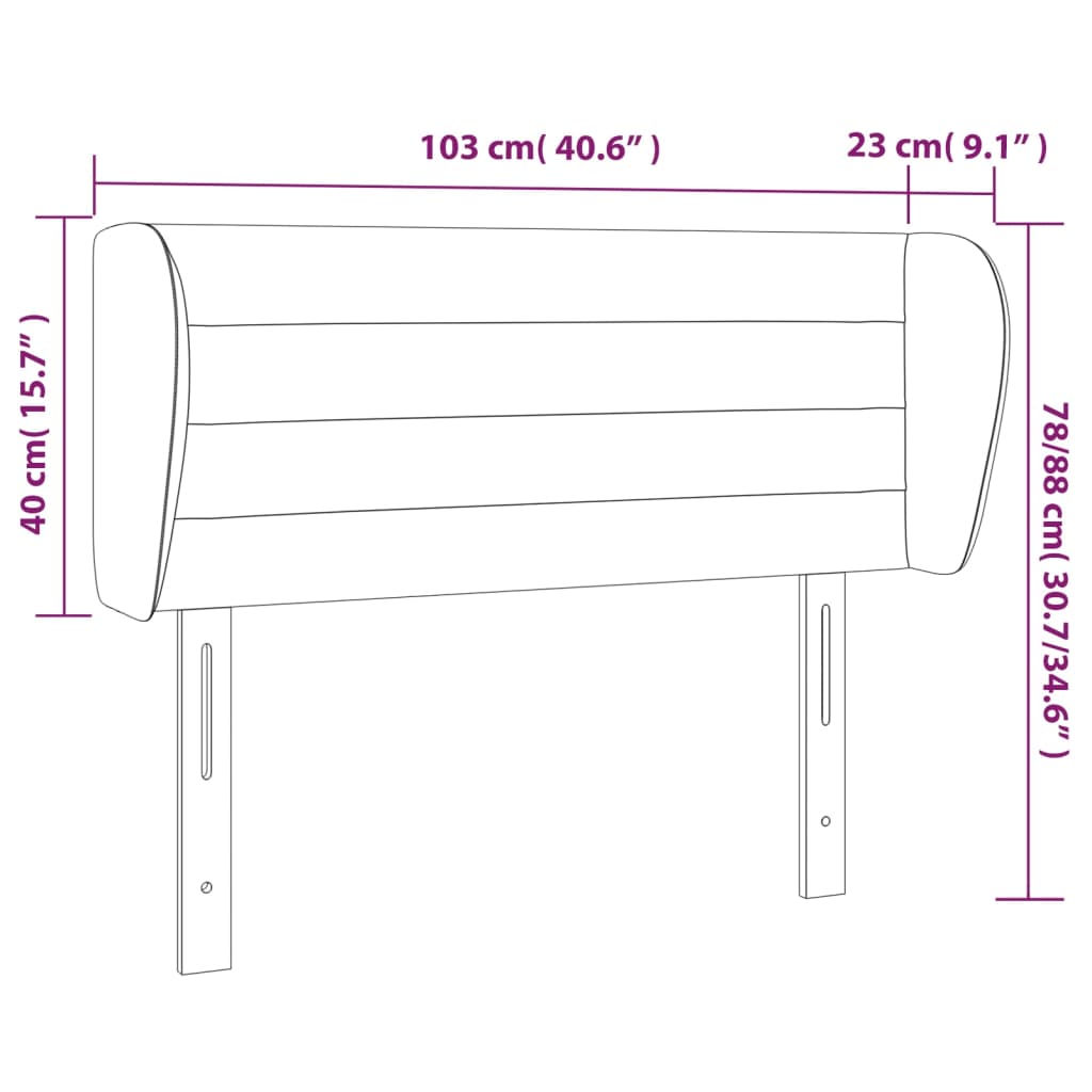 vidaXL Cabecero de tela gris oscuro 103x23x78/88 cm