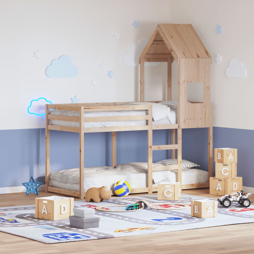 vidaXL Techo de cama infantil madera maciza pino 55x84x132 cm