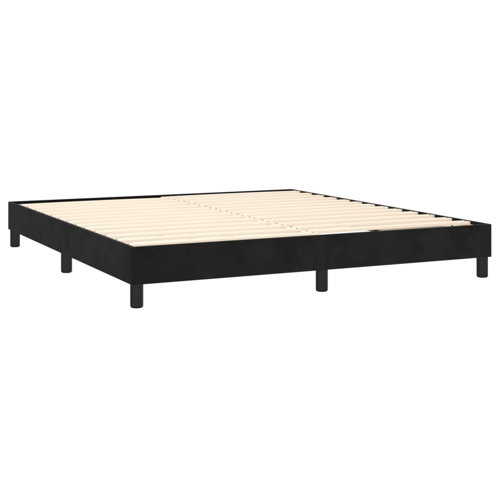 vidaXL Cama box spring con colchón terciopelo negro 160x200 cm