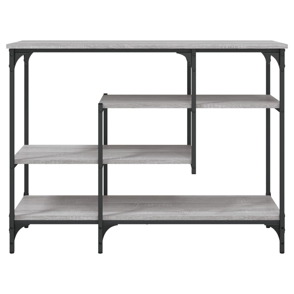 vidaXL Mesa consola con estantes gris Sonoma 100x35x75 cm