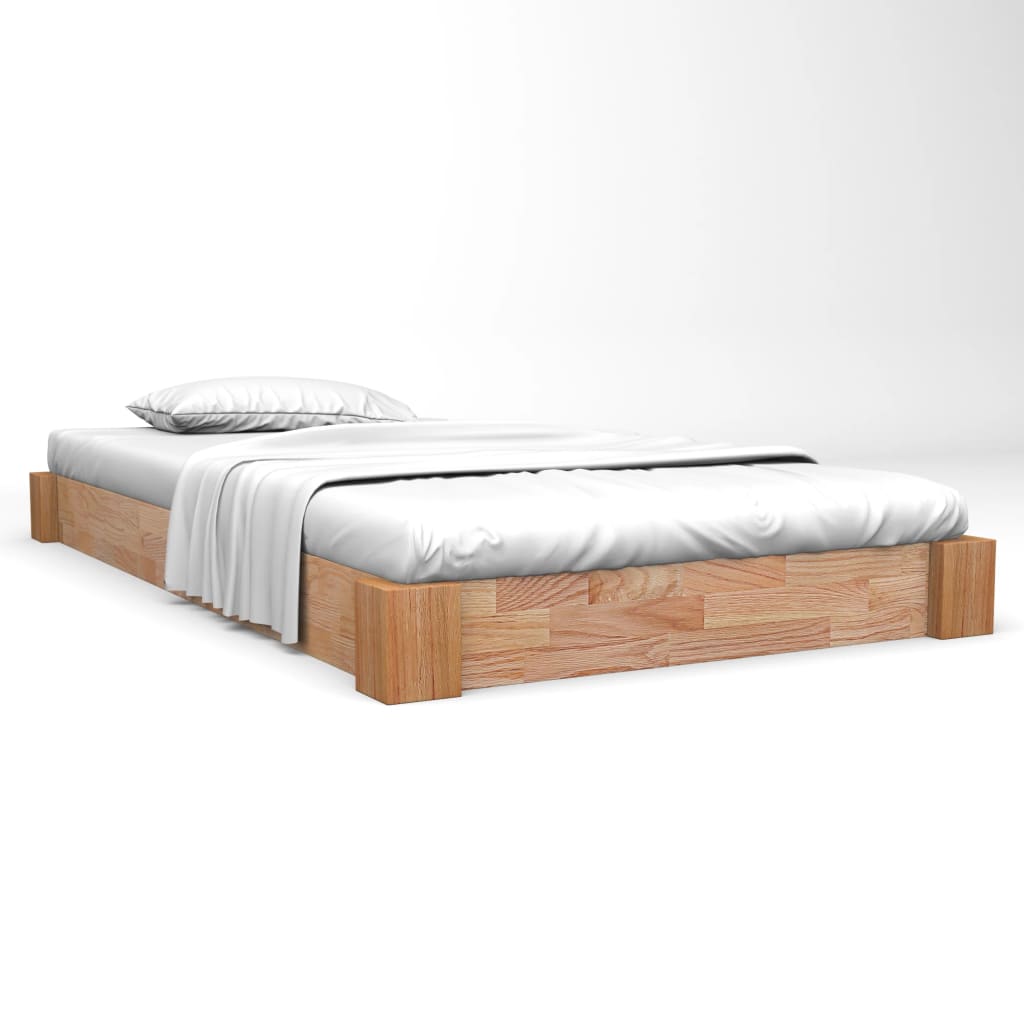 vidaXL Estructura de cama sin colchón madera maciza roble 90x200 cm