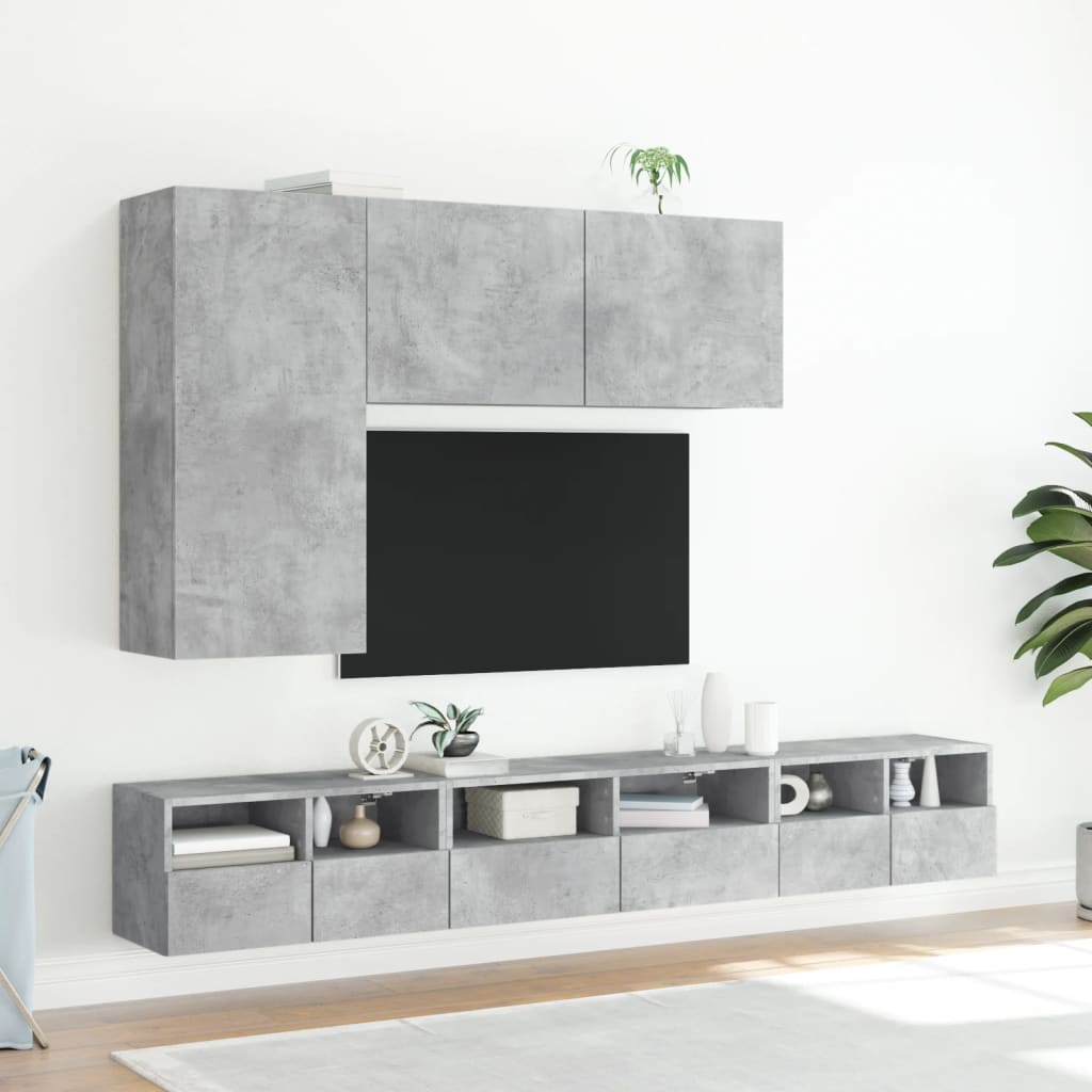 vidaXL Mueble para TV de pared gris hormigón 100x30x41 cm