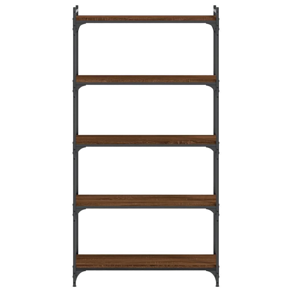 vidaXL Librería 5 estantes madera ingeniería roble marrón 80x30x154 cm