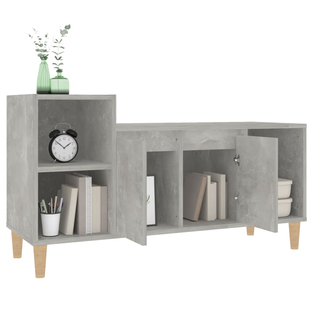 vidaXL Mueble para TV madera contrachapada gris hormigón 100x35x55 cm