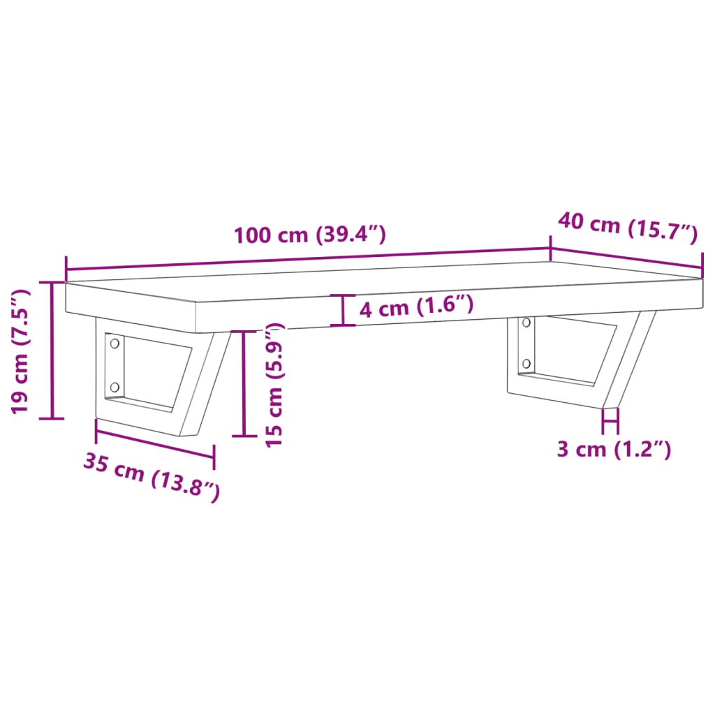 vidaXL Estante de lavabo de pared acero y madera maciza de acacia