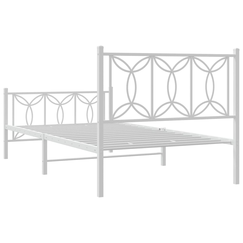 vidaXL Estructura cama sin colchón con estribo metal blanco 100x200 cm