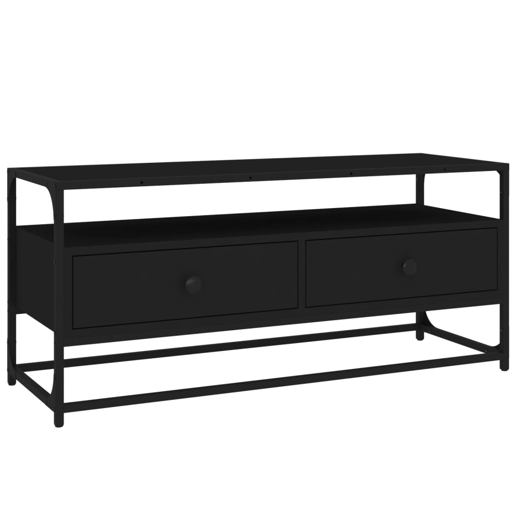 vidaXL Mueble de TV madera contrachapada negro 100x35x45 cm