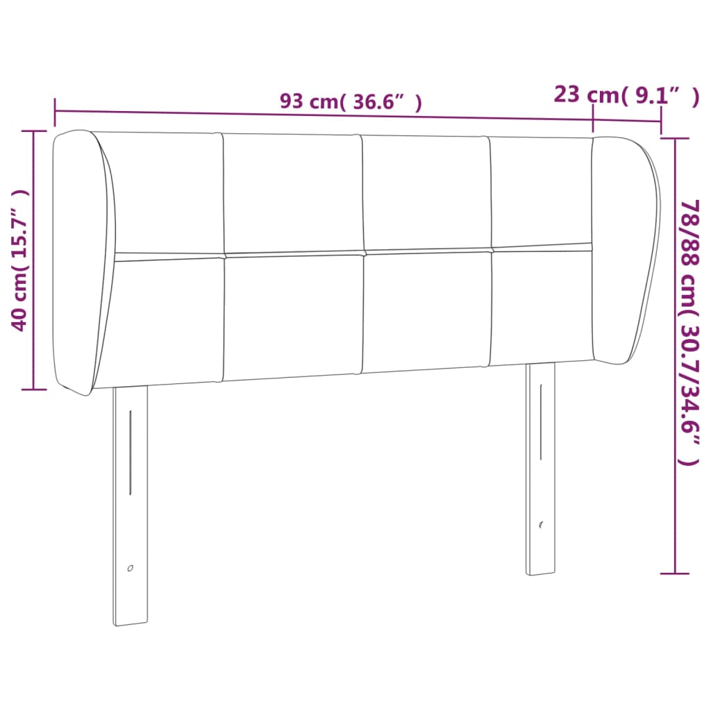 vidaXL Cabecero de tela gris oscuro 93x23x78/88 cm