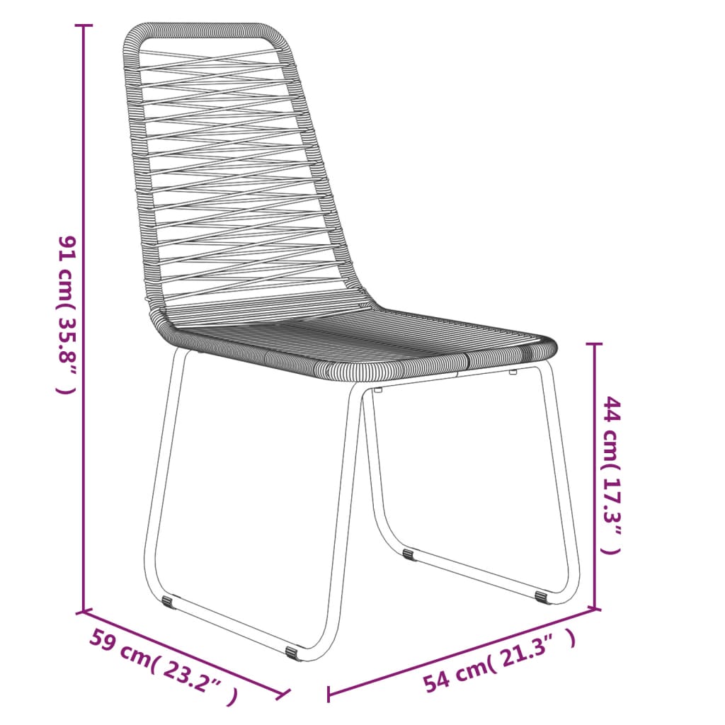 vidaXL Juego de comedor para jardín 7 piezas negro