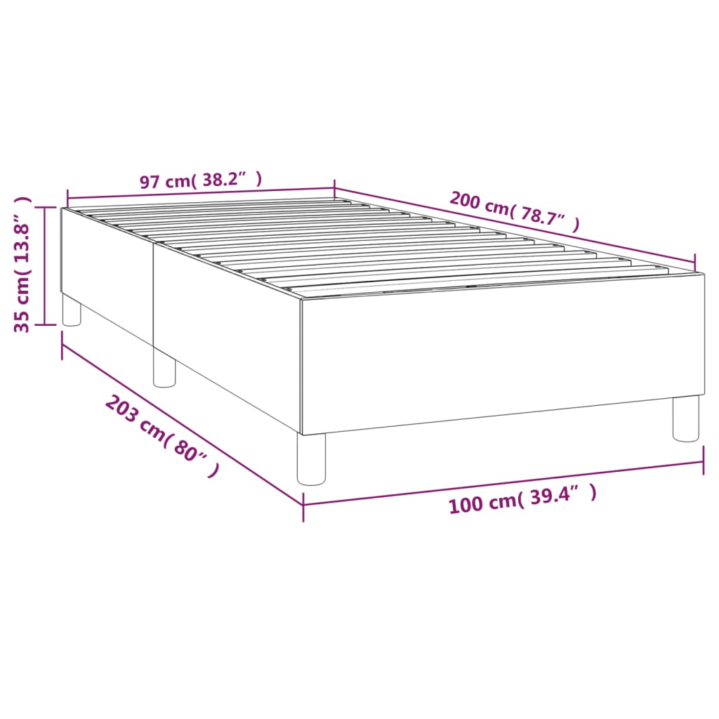 vidaXL Estructura de cama de cuero sintético negro 100x200 cm