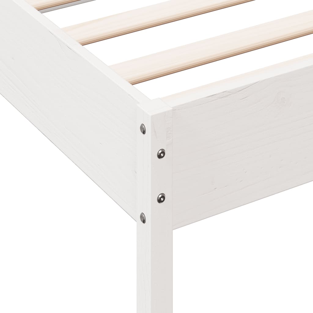 vidaXL Estructura de cama sin colchón madera maciza blanca 75x190 cm