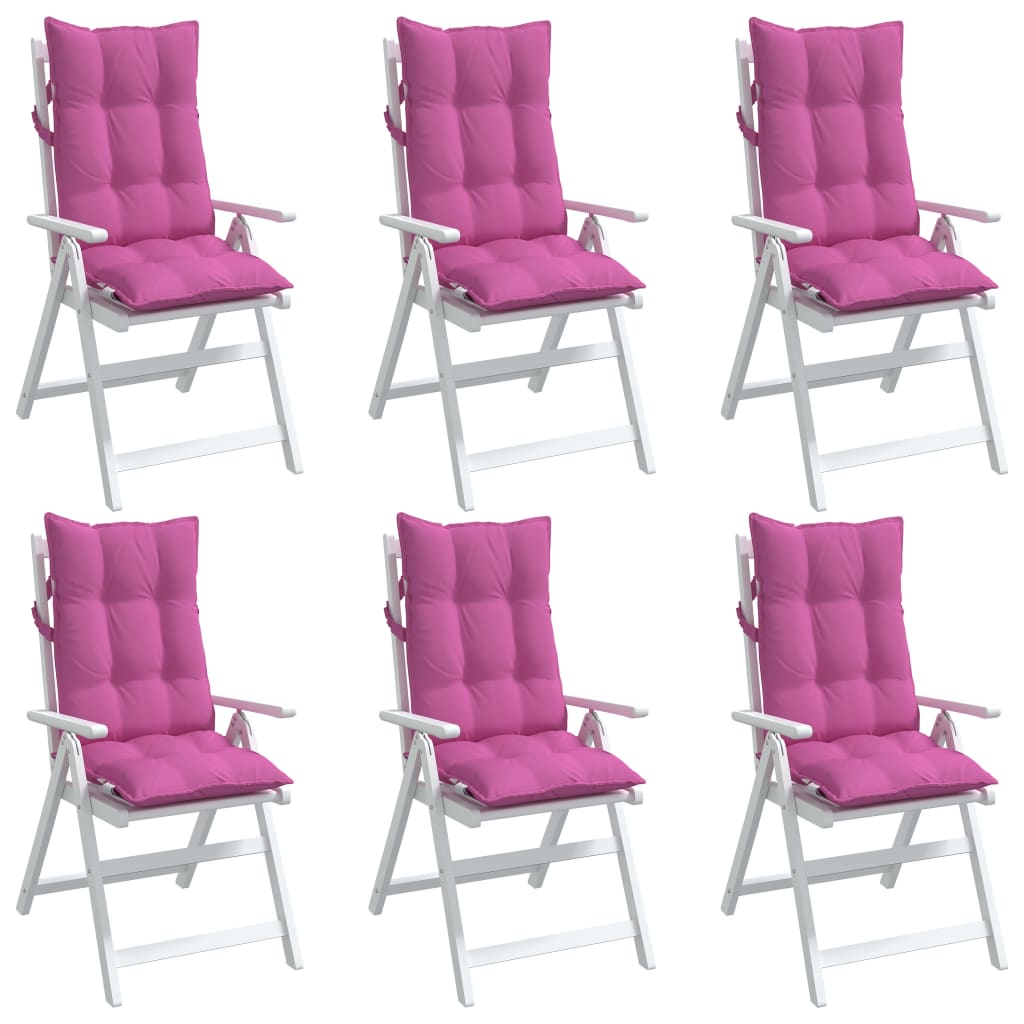 vidaXL Cojines para silla con respaldo alto 6 uds tela Oxford rosa