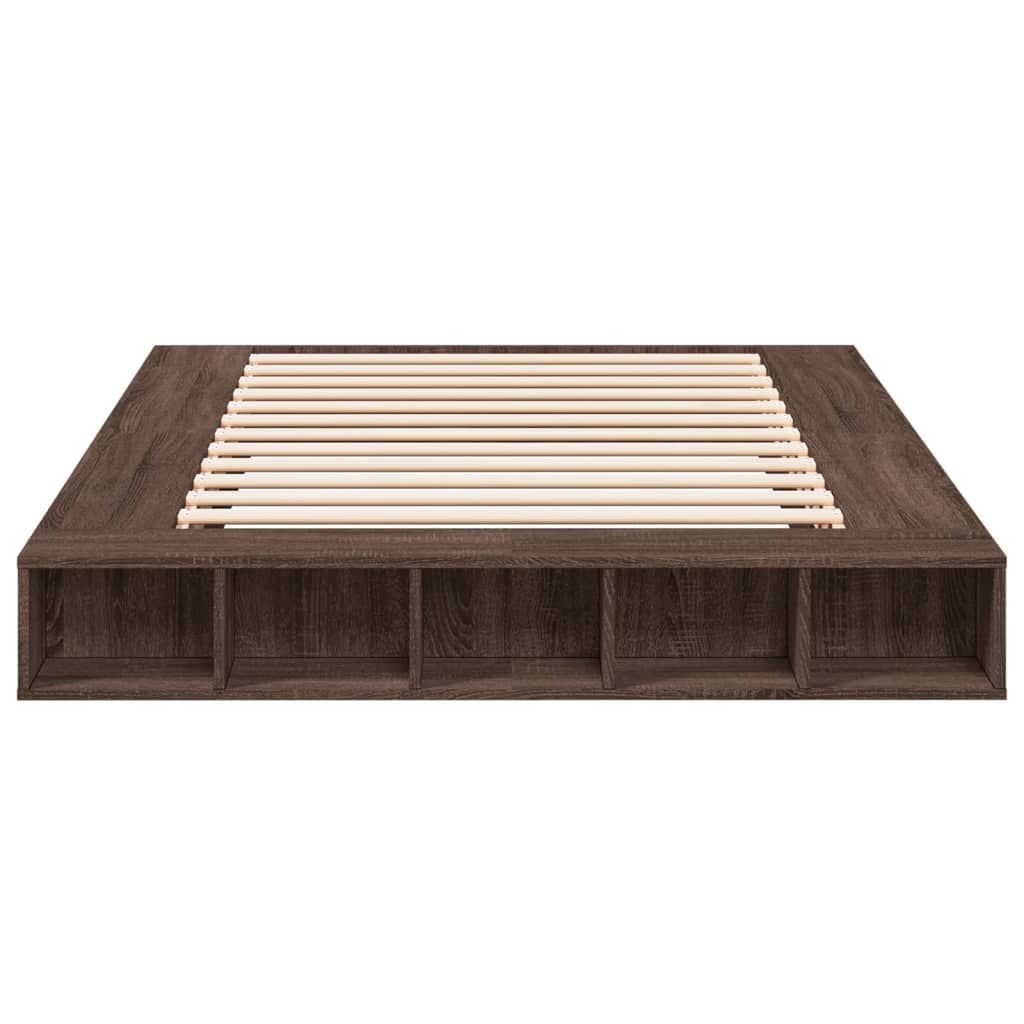 vidaXL Estructura de cama madera de ingeniería marrón roble 160x200 cm