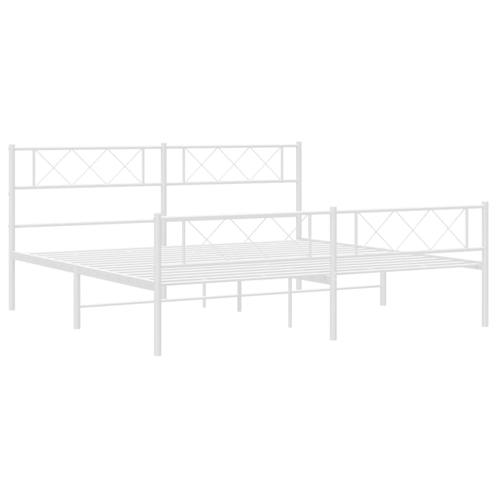 vidaXL Estructura cama sin colchón con estribo metal blanco 193x203 cm