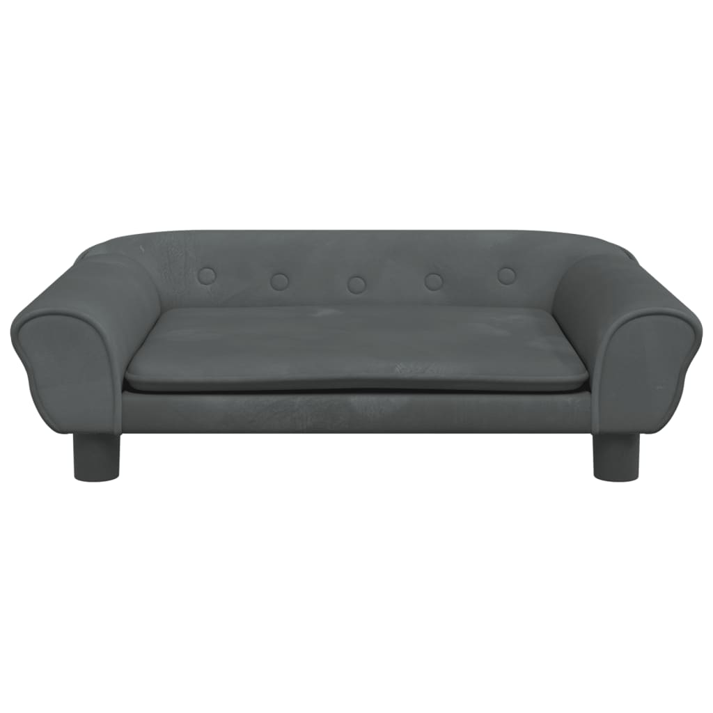 vidaXL Sofá para niños de terciopelo gris oscuro 70x45x26 cm