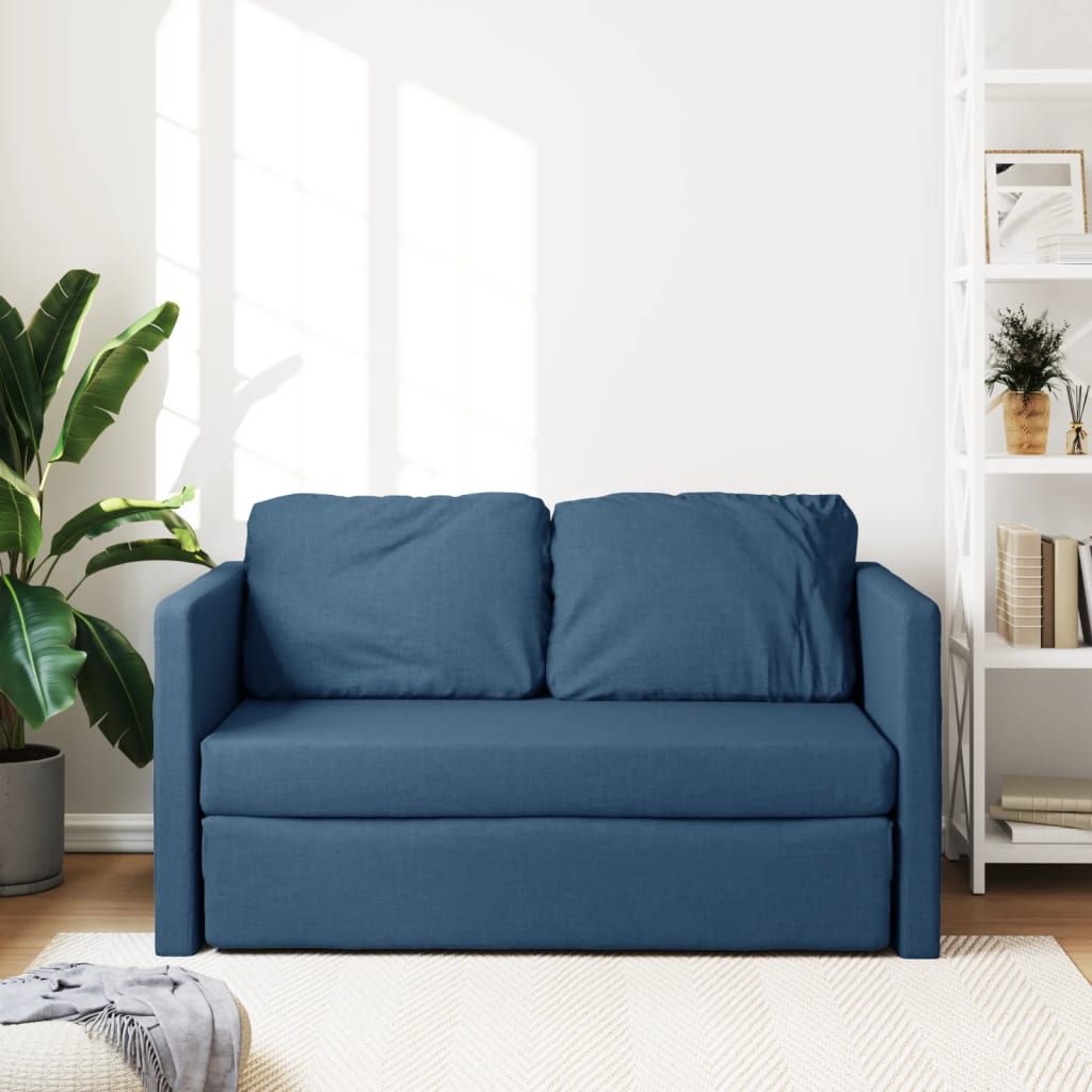 vidaXL Sofá cama de suelo 2 en 1 tela azul 112x174x55 cm