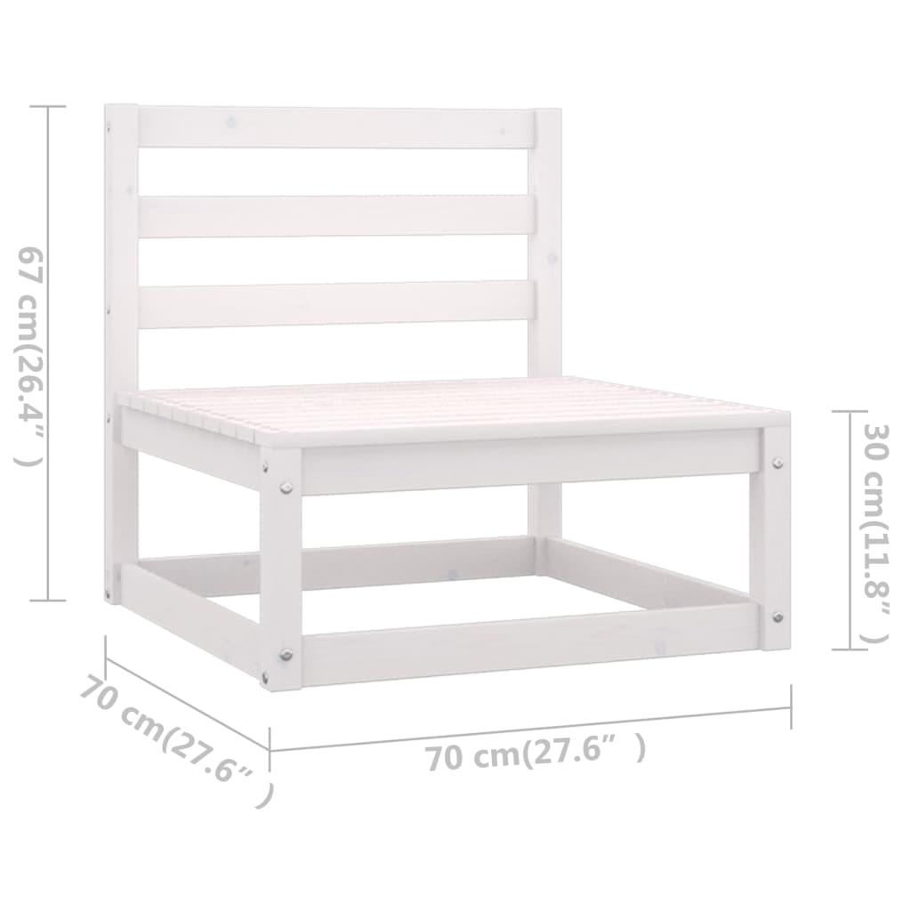 vidaXL Set de salón de jardín de 7 piezas blanco madera maciza de pino