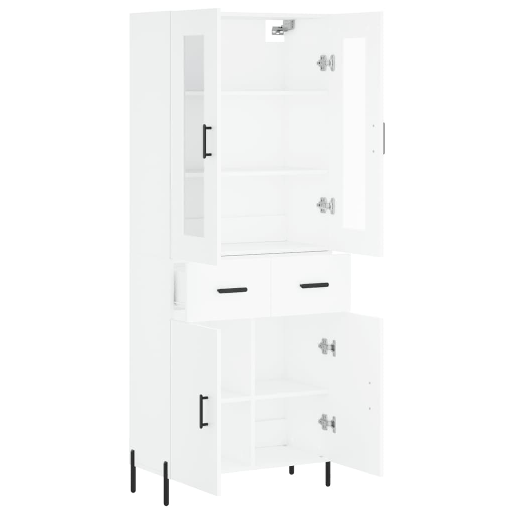 vidaXL Aparador alto madera contrachapada blanco 69,5x34x180 cm