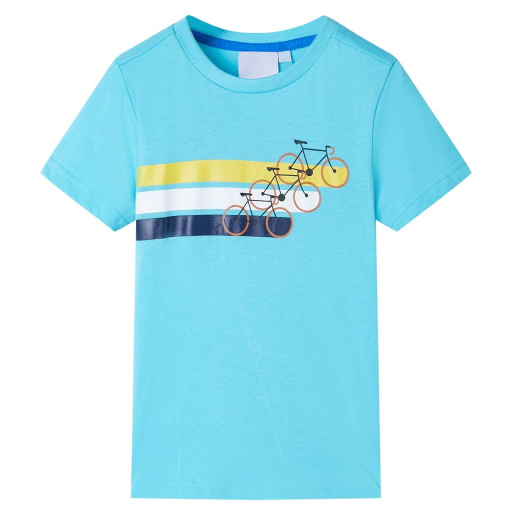 Camiseta infantil de manga corta color aguamarina 104