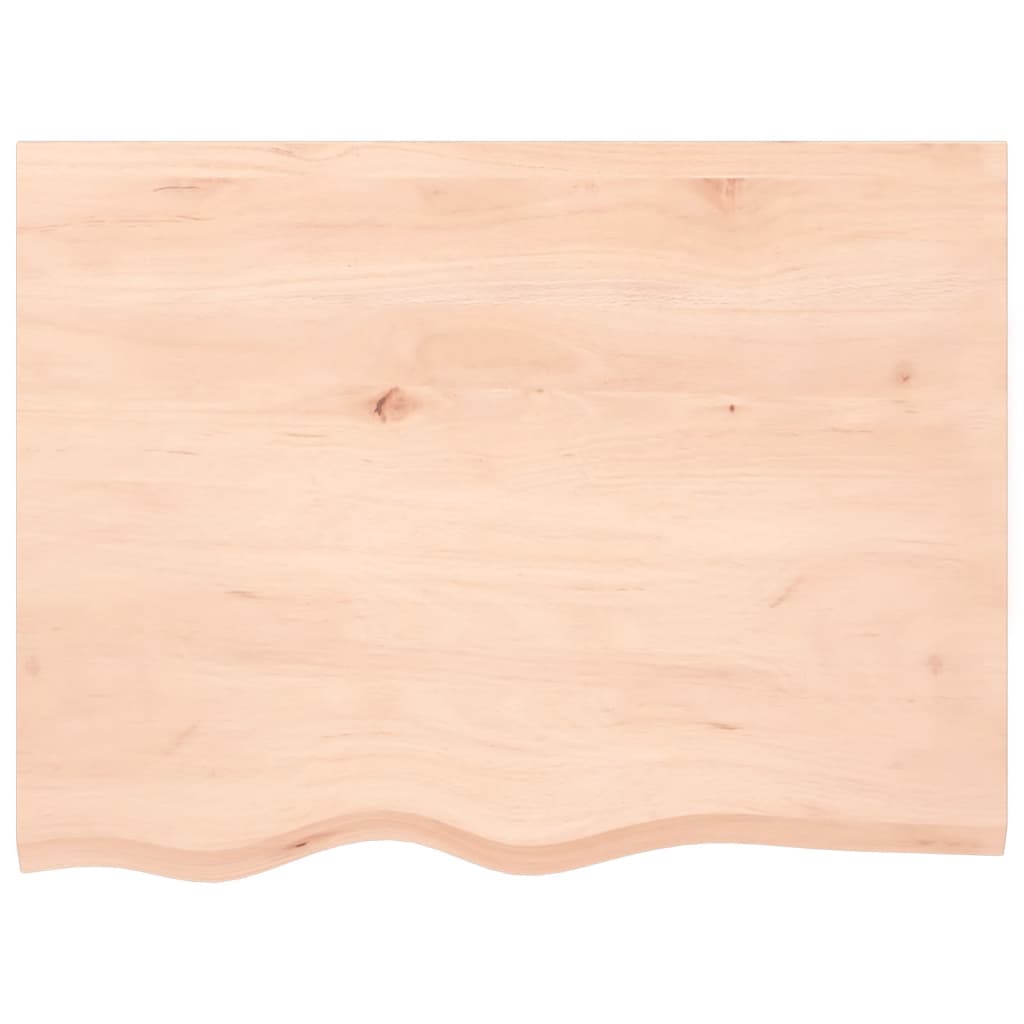 vidaXL Tablero de mesa madera maciza roble sin tratar 80x60x(2-4) cm