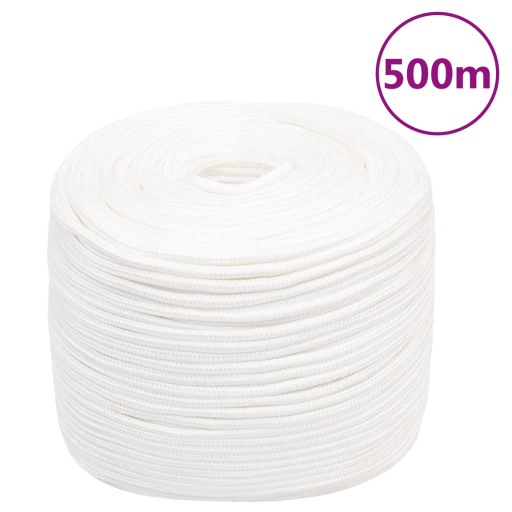 vidaXL Cuerda de barco polipropileno blanco intenso 6 mm 500 m