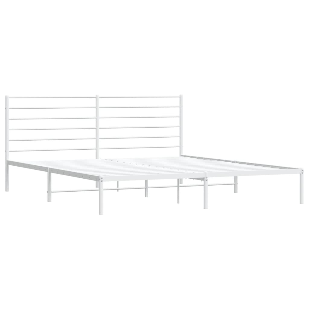 vidaXL Estructura cama sin colchón con cabecero metal blanco 200x200cm