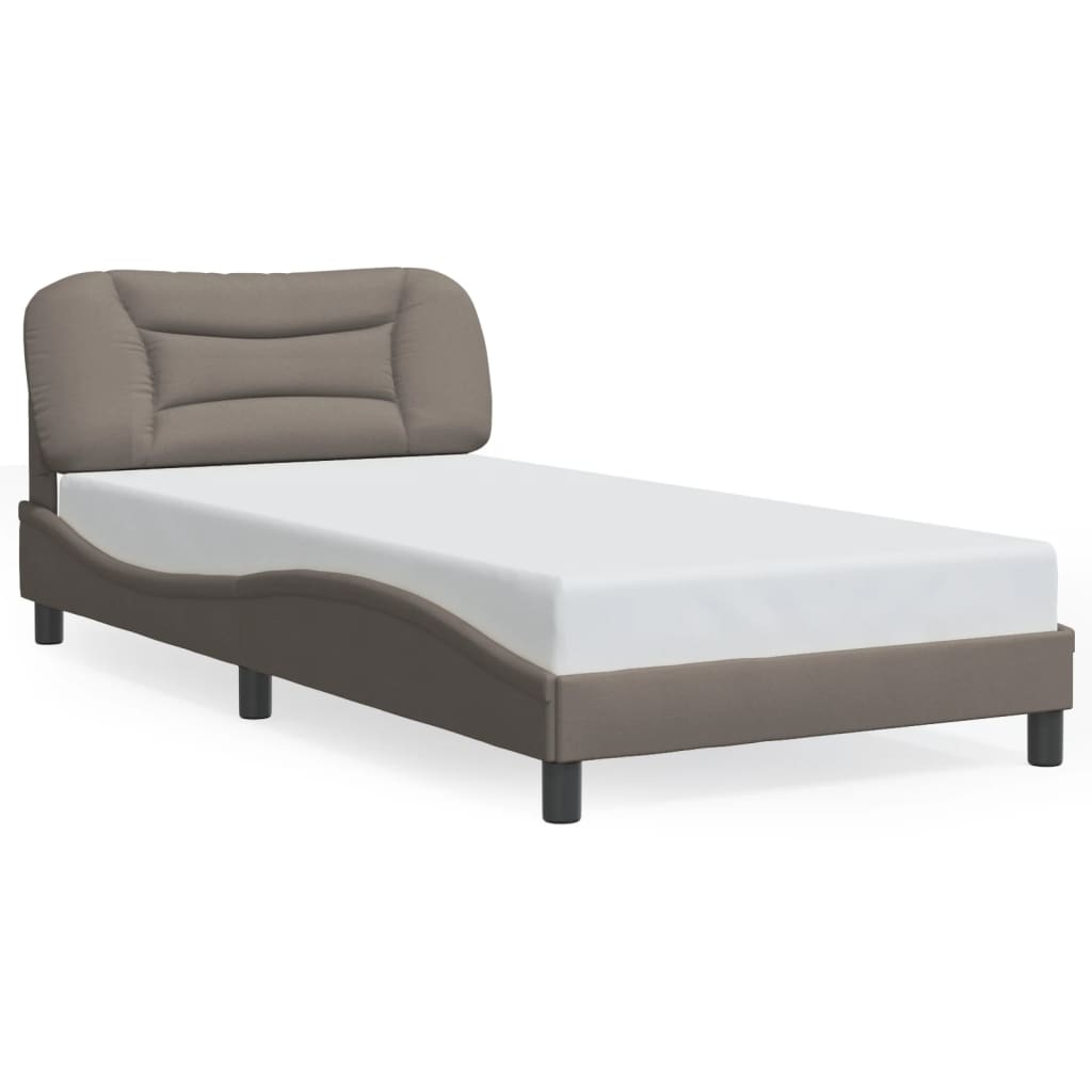 vidaXL Estructura de cama sin colchón tela gris taupe 100x200 cm