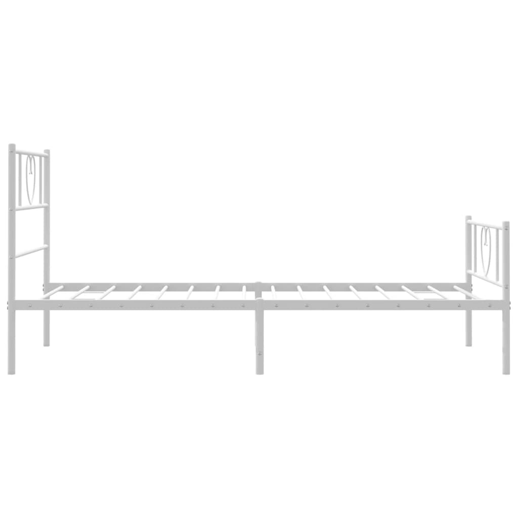 vidaXL Estructura cama sin colchón con estribo metal blanco 100x190 cm