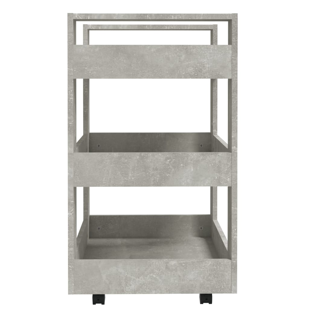 vidaXL Carrito de cocina madera contrachapada gris hormigón 60x45x80cm