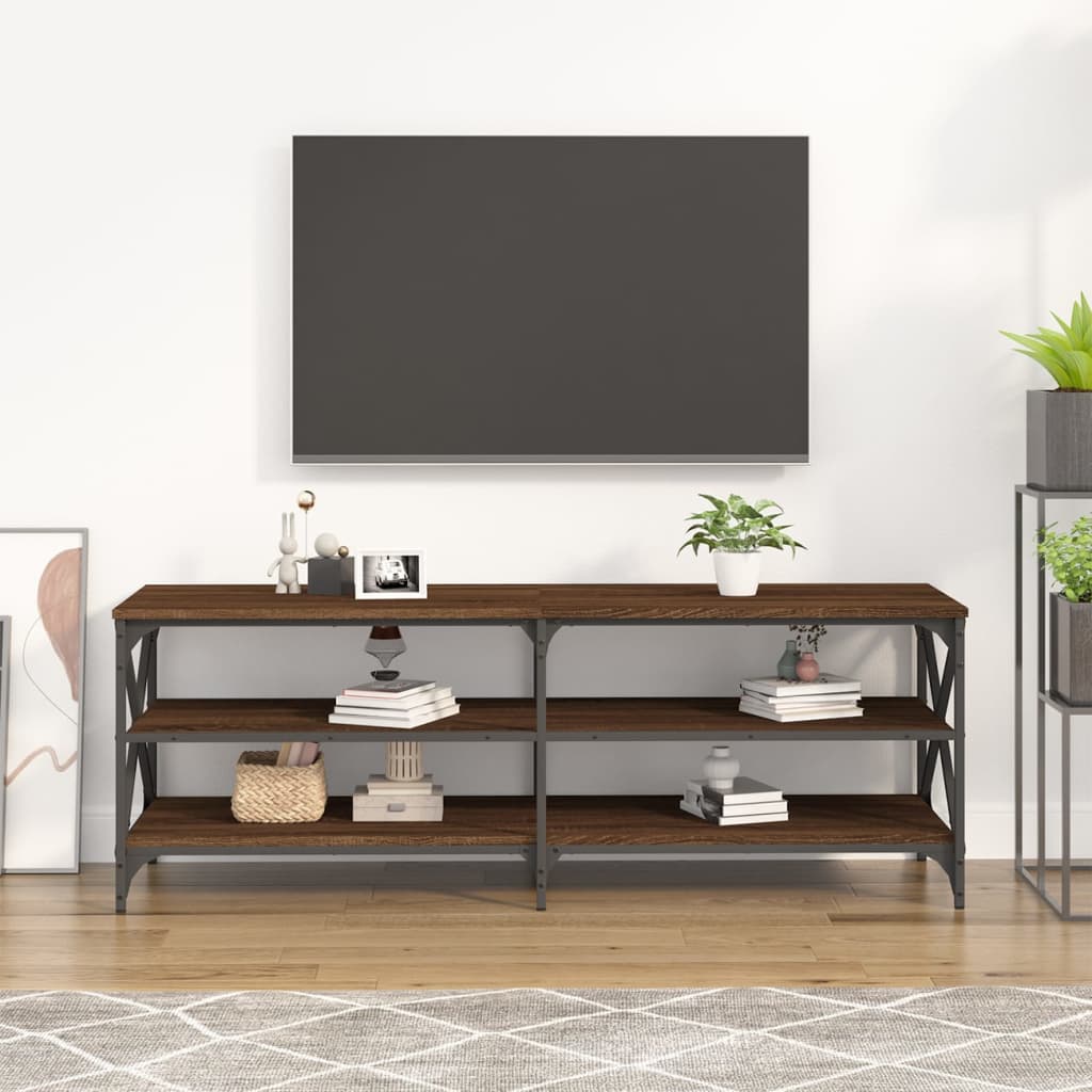 vidaXL Mueble para TV madera contrachapada marrón roble 140x40x50 cm