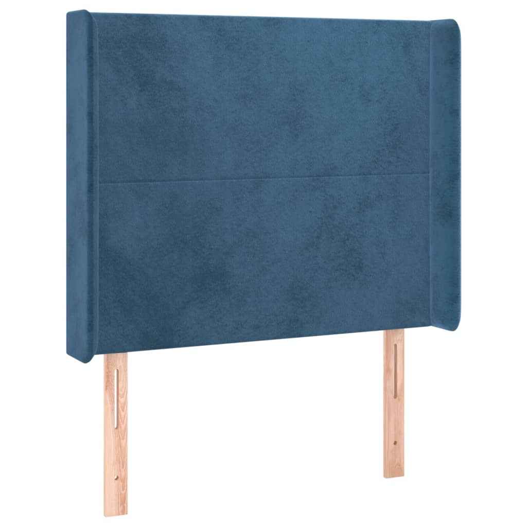 vidaXL Cabecero con orejas de terciopelo azul oscuro 83x16x118/128 cm