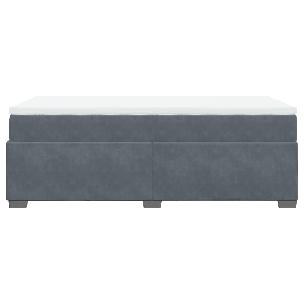 vidaXL Cama box spring con colchón terciopelo gris oscuro 100x200 cm