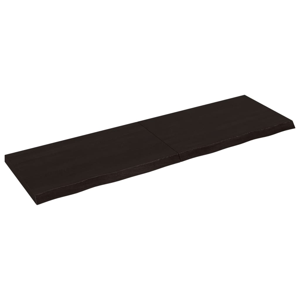 vidaXL Encimera de baño madera tratada marrón oscuro 200x60x(2-6) cm