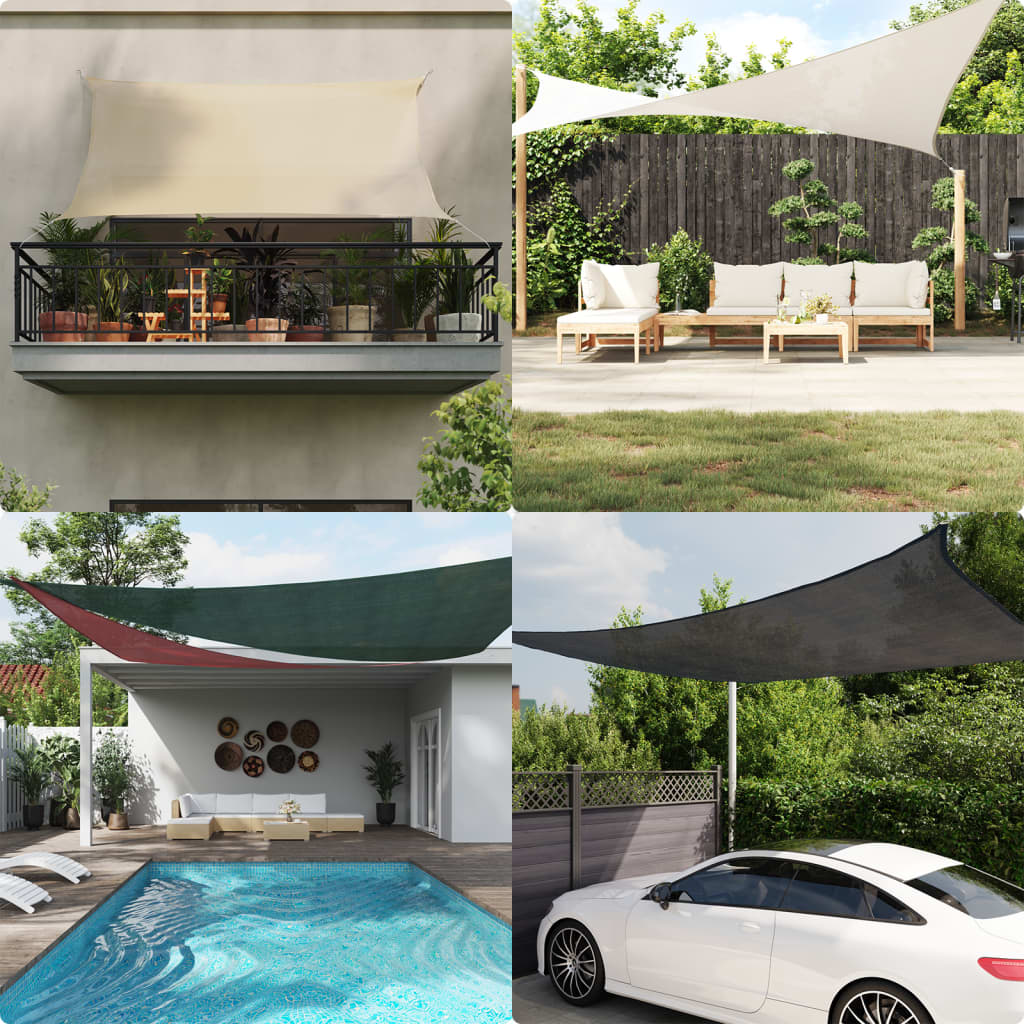 vidaXL Toldo de vela crema HDPE 160 g/m² 6x8 m