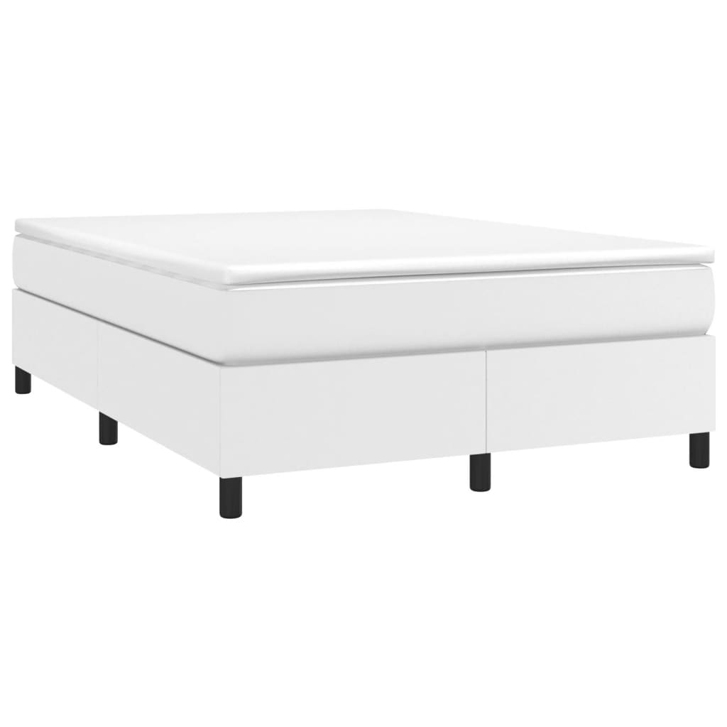 vidaXL Estructura de cama de cuero sintético blanco 140x190 cm