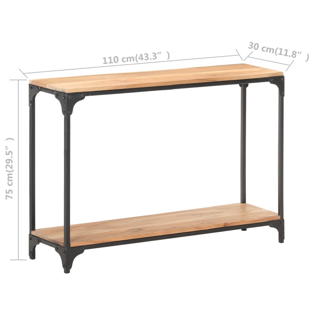 vidaXL Mesa consola de madera maciza de acacia 110x30x75 cm