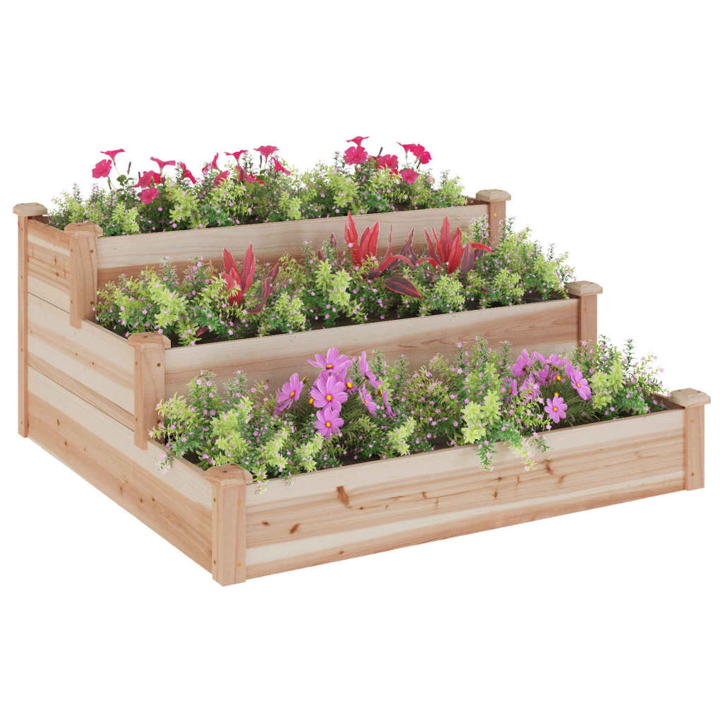 vidaXL Jardinera arriate madera maciza abeto 120x120x56 cm