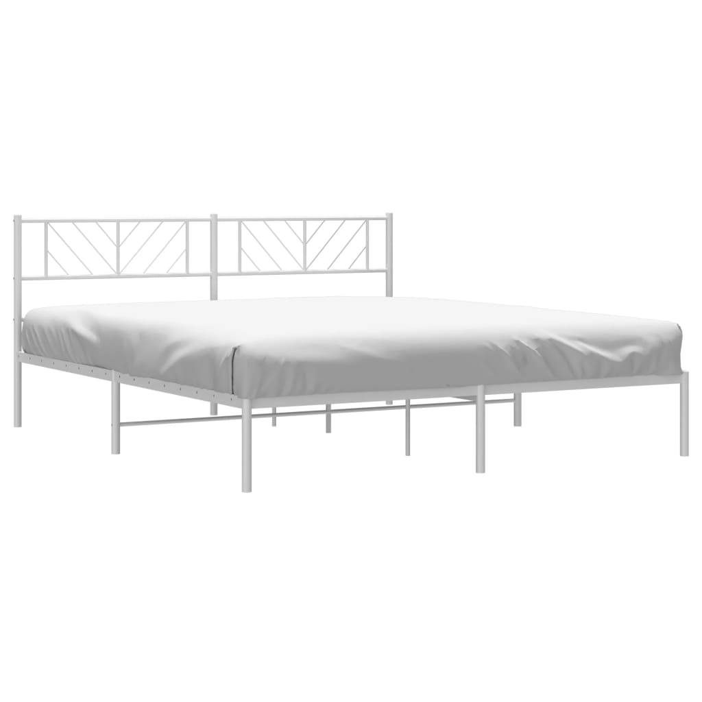 vidaXL Estructura cama sin colchón con cabecero metal blanco 183x213cm