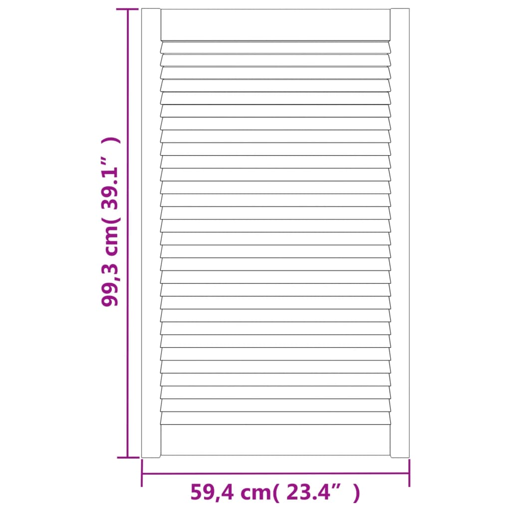 vidaXL Puerta de armario de lamas madera de pino maciza 99,3x59,4 cm