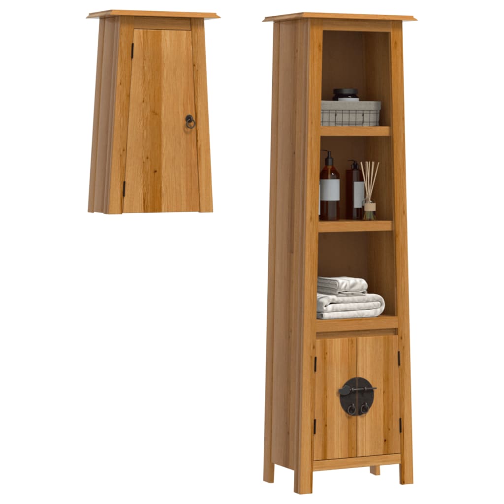 vidaXL Conjunto de muebles de baño 2 piezas madera maciza de pino