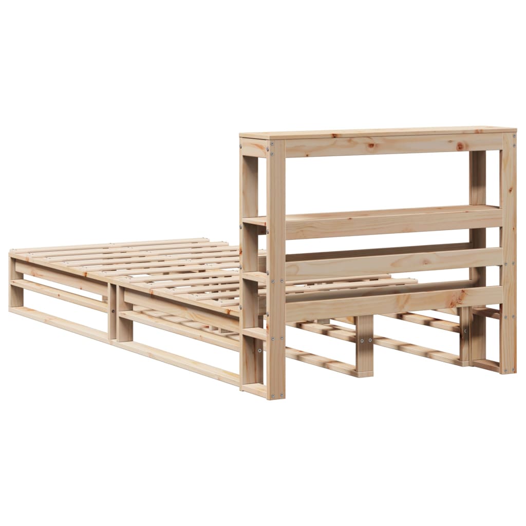 vidaXL Estructura de cama sin colchón madera maciza de pino 100x200 cm