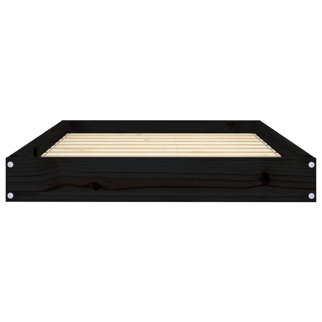 vidaXL Cama para perros madera maciza de pino negro 91,5x64x9 cm