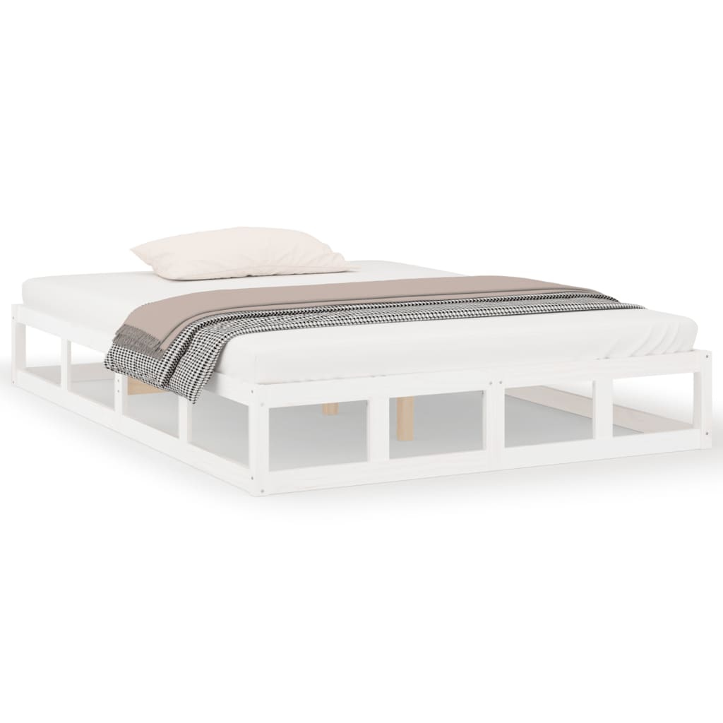vidaXL Estructura de cama madera maciza blanca 120x200 cm