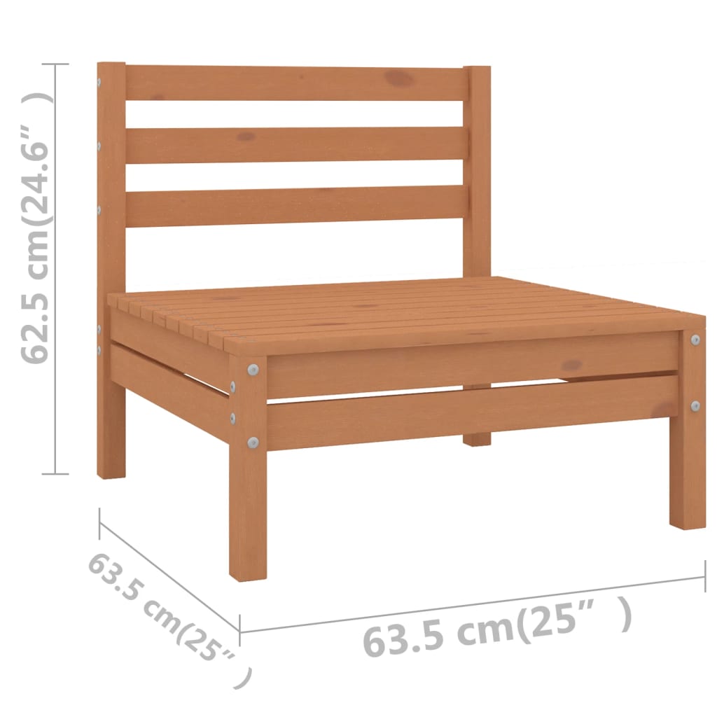 vidaXL Juego muebles de jardín 10 pzas madera maciza pino marrón miel