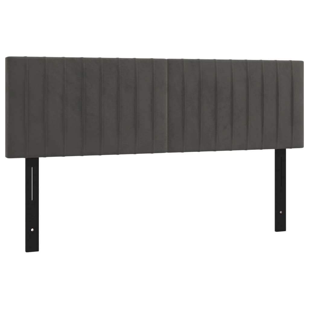 vidaXL Cabeceros 2 unidades terciopelo gris oscuro 72x5x78/88 cm