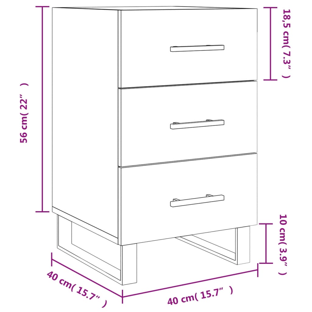 vidaXL Mesita de noche madera de ingeniería roble ahumado 40x40x66 cm