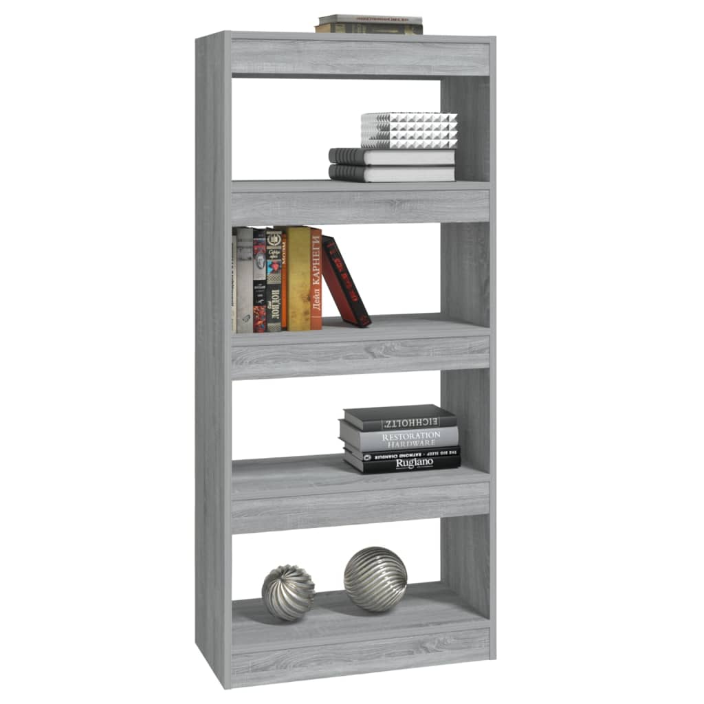 vidaXL Estantería madera contrachapada gris Sonoma 60x30x135 cm